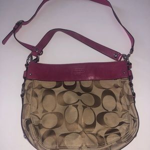 Authentic! Coach tan and pink tote bag